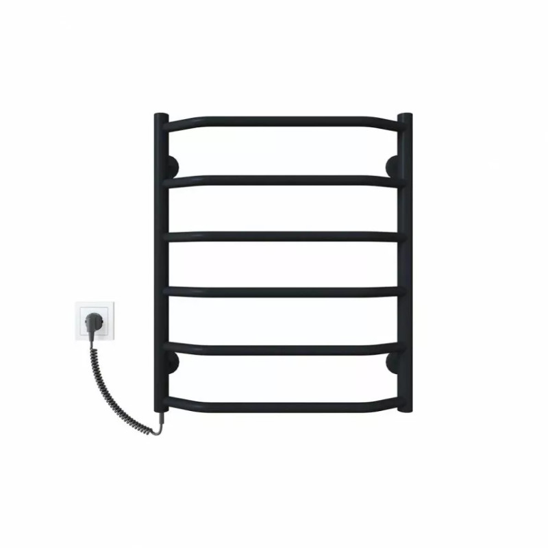 Deffi Рушникосушарка електрична Трапеція 500x600 лівий, 60 Вт, чорний