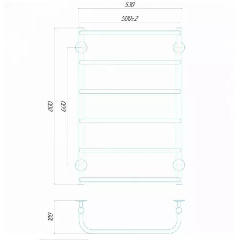 Deffi Рушникосушарка водяна Стандарт 500х800 мм