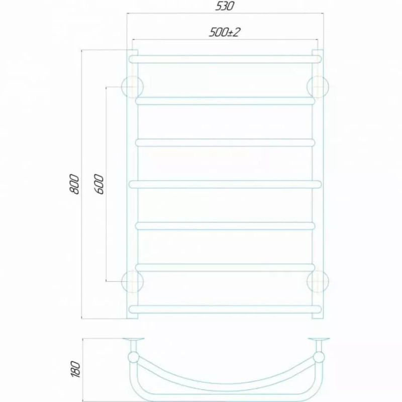 Deffi Рушникосушарка водяна Аквамікс 500х800 мм