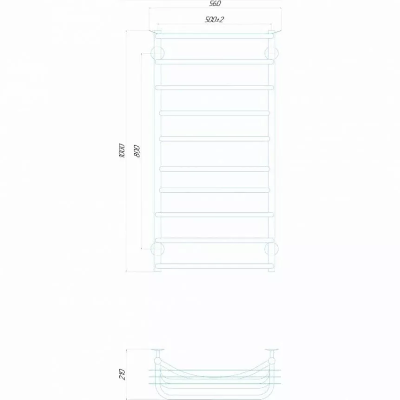 Deffi Рушникосушарка водяна Юність 500х1000 мм