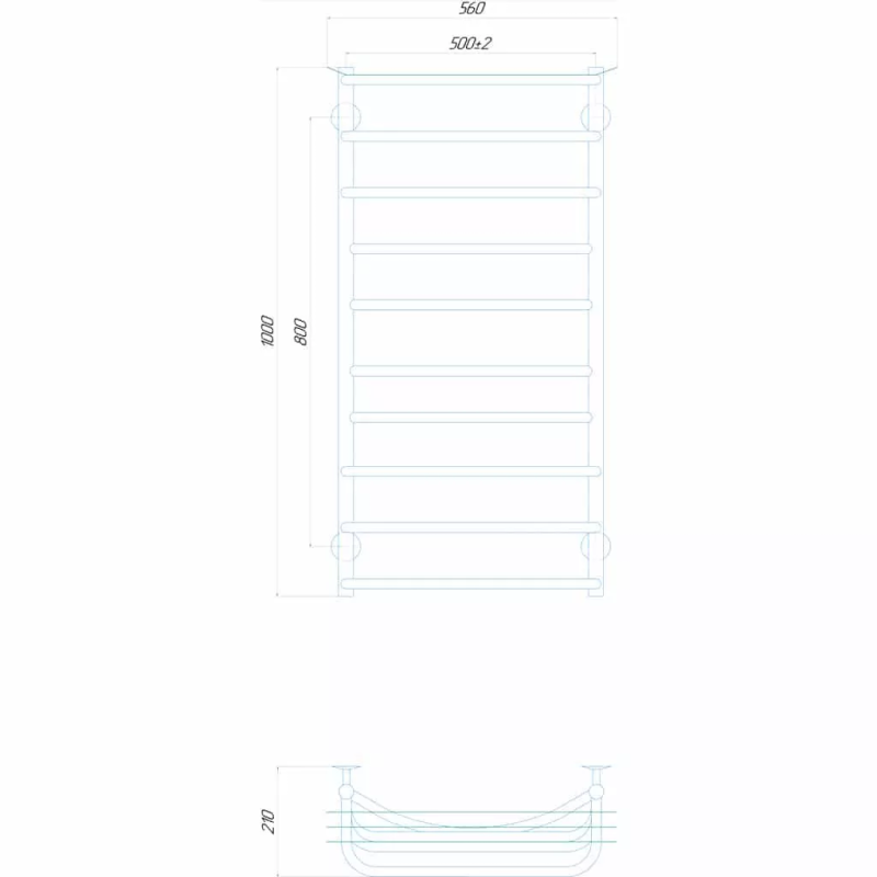 Deffi Рушникосушарка водяна Юність 500х1000 мм