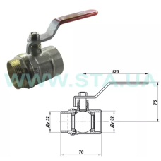 STA Кран кульовий  1 1/4" ВЗ (червона ручка) НІК. {60/6} (1009451)