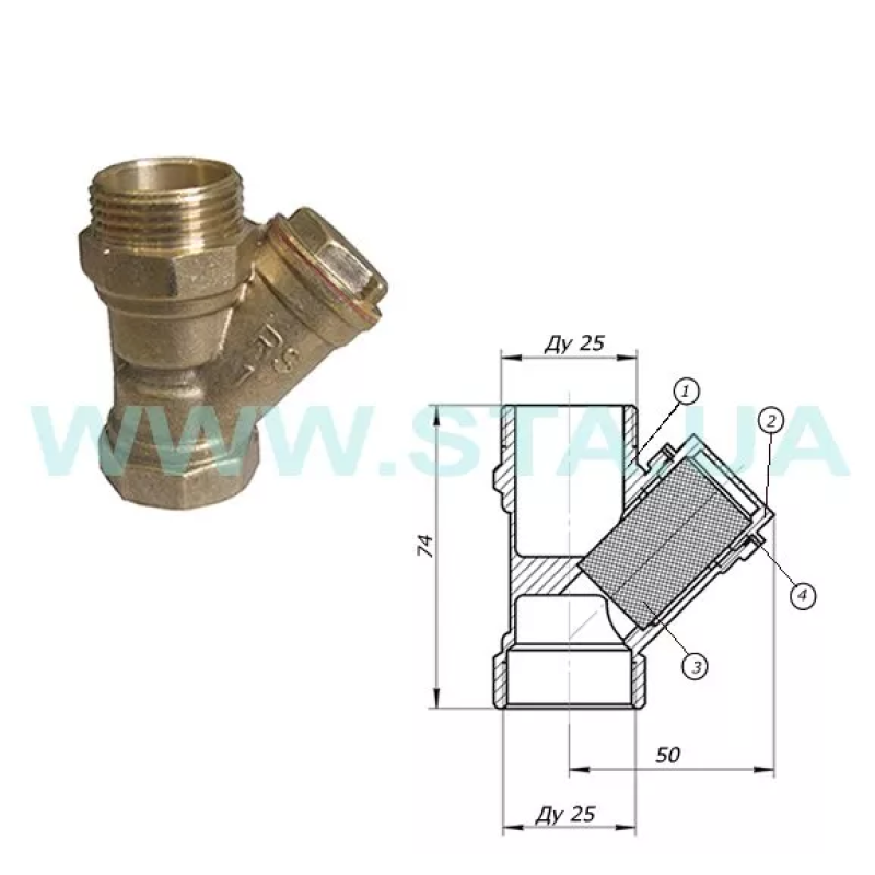 STA Фільтр муфт. сітч. Ду  1" ВЗ {100/10} (1001439)