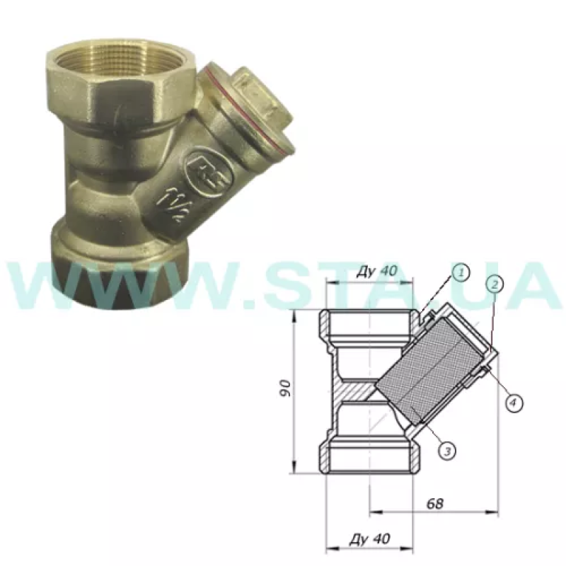 STA Фільтр муфт. сітч. Ду 1 1/2" (1010776)