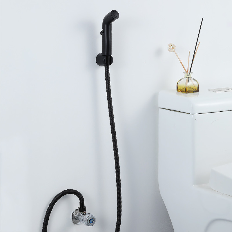 Frap Гігієнічний набір F021-6 (лійка, шланг, кронштейн), чорний