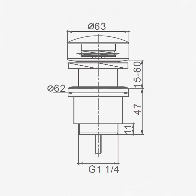 Frap Донний клапан F62-9, автомат, Ø41мм, 1 1/4", збройова сталь