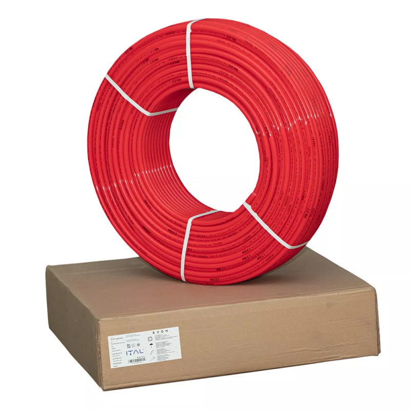 Труба для теплої підлоги ITAL PE-RT-II EVOH 16x2.0, бухта 600 м, червоний