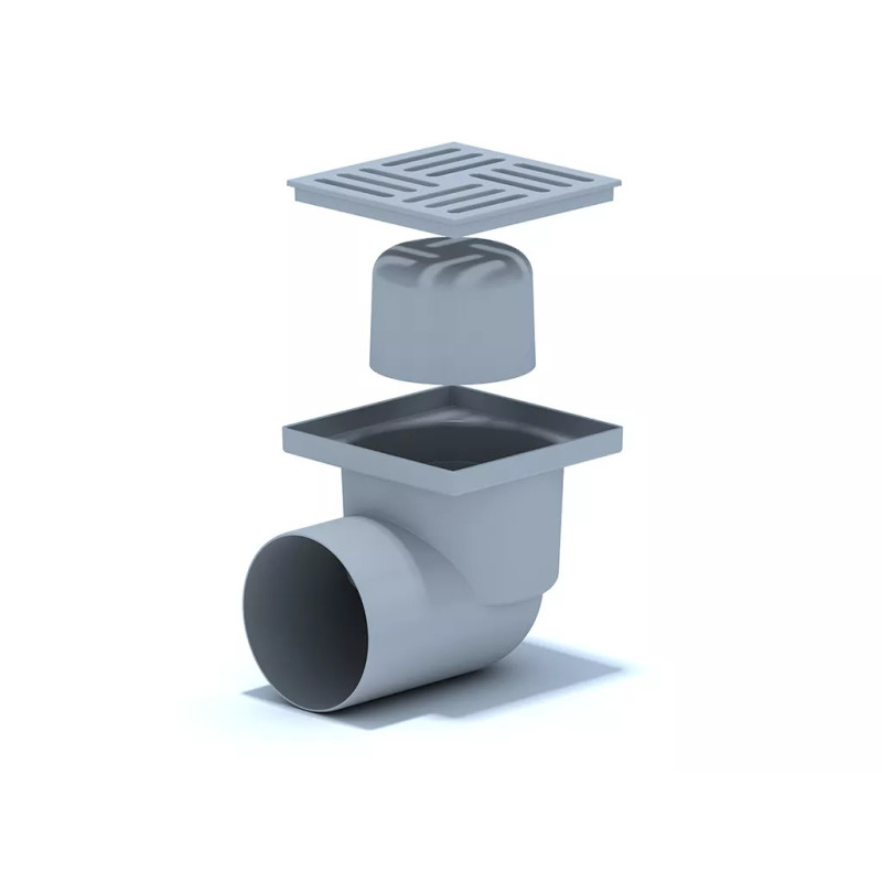 Трап горизонтальный ANI-plast TA1110 Ø110/90° нерегулируемый 150х150 мм. (TA 1110)