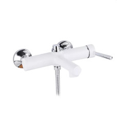 F3244-8 ванна одноваж.корот.литой гусак лат.корпус кноп.перемик. Ø35 (білий/хром) (F3244-8)