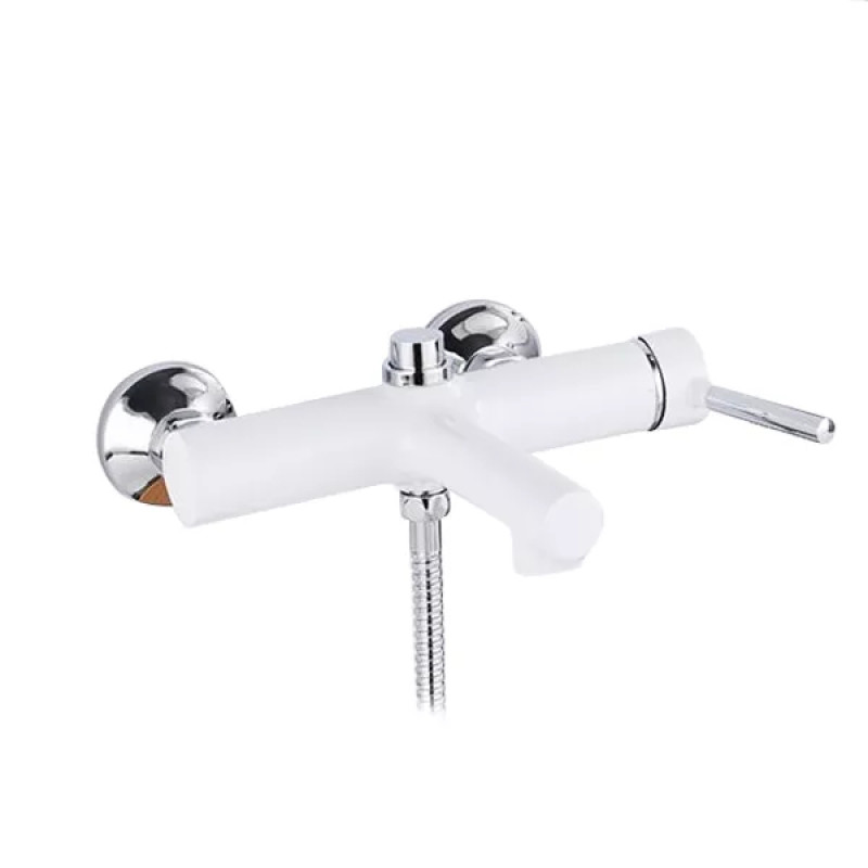 F3244-8 ванна одноваж.корот.литой гусак лат.корпус кноп.перемик. Ø35 (білий/хром) (F3244-8)