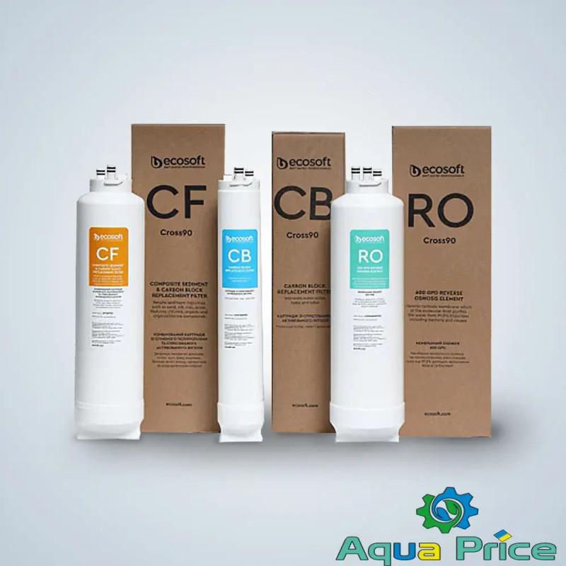 ECOSOFT Комбінований картридж з поліпропілену та спресованого вугілля для фільтра зворотного осмосу CROSS90 (CPVDFRO)