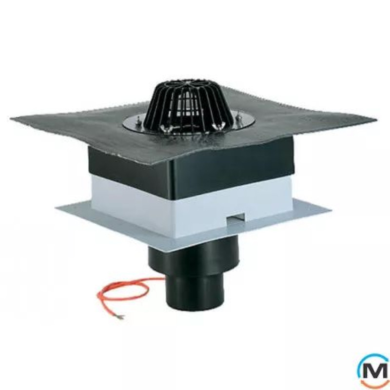 Воронка покрівельна DN110 з бітумним полотном та підігрівом (10-30Вт/230В) HL HL62.1H/1