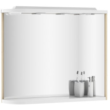 Зеркало с полочкой, освещением и розеткой M 780 R (береза/белый) RAVAK (X000000161)