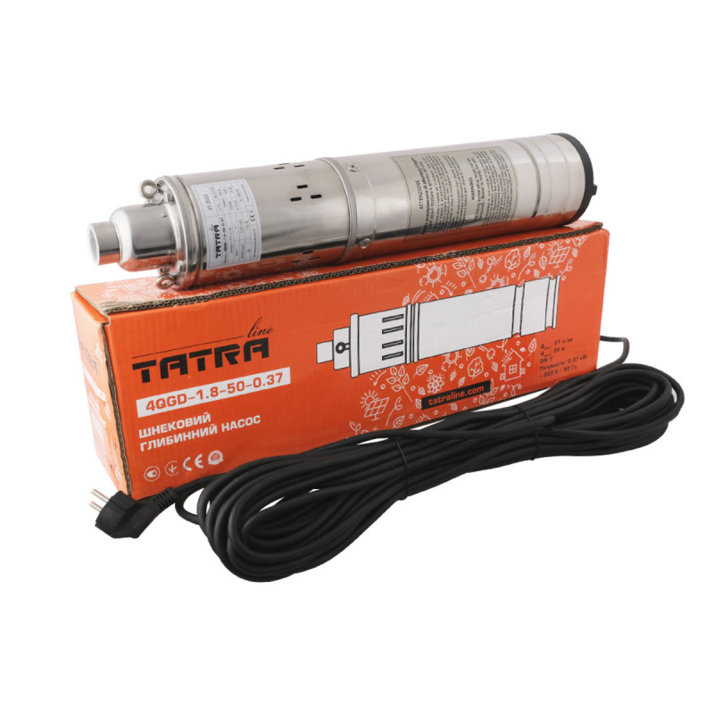 Tatra-line Погружной насос 4 QGD 1,8 - 50 0,37 kw Q.max 27л/мин.,H.max56 m