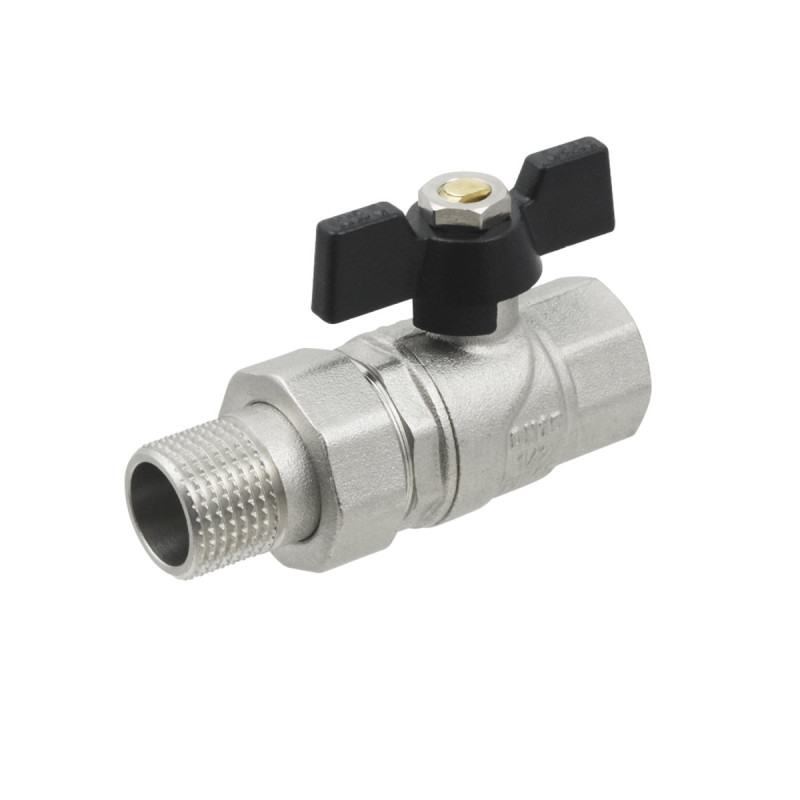 Raftec Кран шаровый с американкой BLACK PN15 ВЗ 1/2" бабочка DRBS1