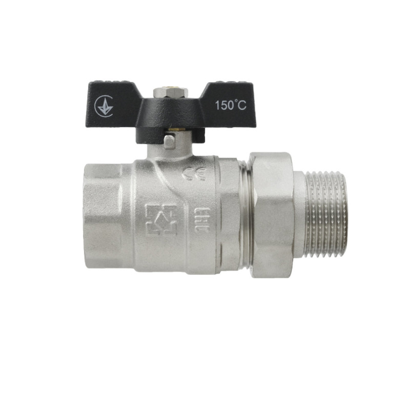 Raftec Кран шаровый с американкой BLACK PN40 ВЗ 1" бабочка DRBS3