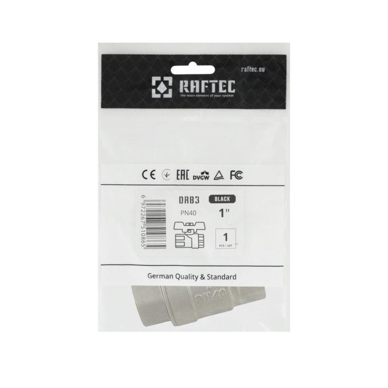 Raftec Кран шаровой BLACK PN40 ВВ 1" ручка DRB3