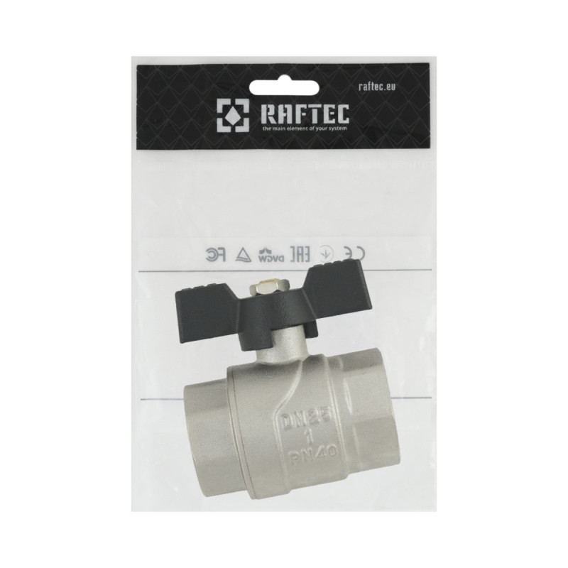 Raftec Кран шаровой BLACK PN40 ВВ 1" ручка DRB3