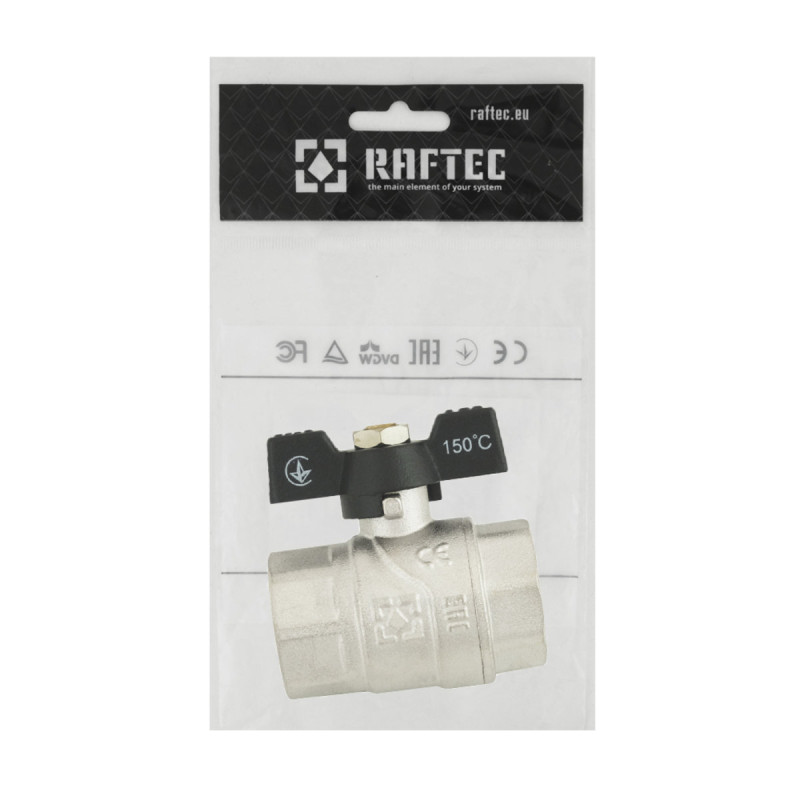 Raftec Кран шаровый BLACK PN40 ВВ 3/4" бабочка DRB2
