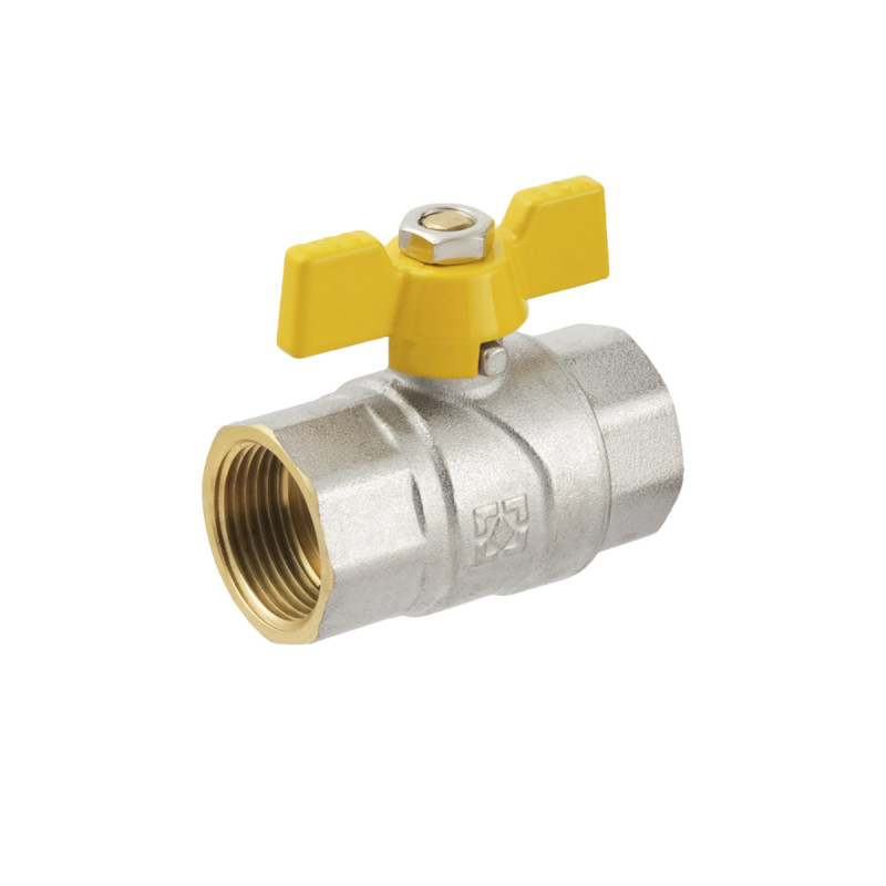 Raftec Кран шаровой YELLOW DN20 (3/4'') ВВ бабочка GRB2