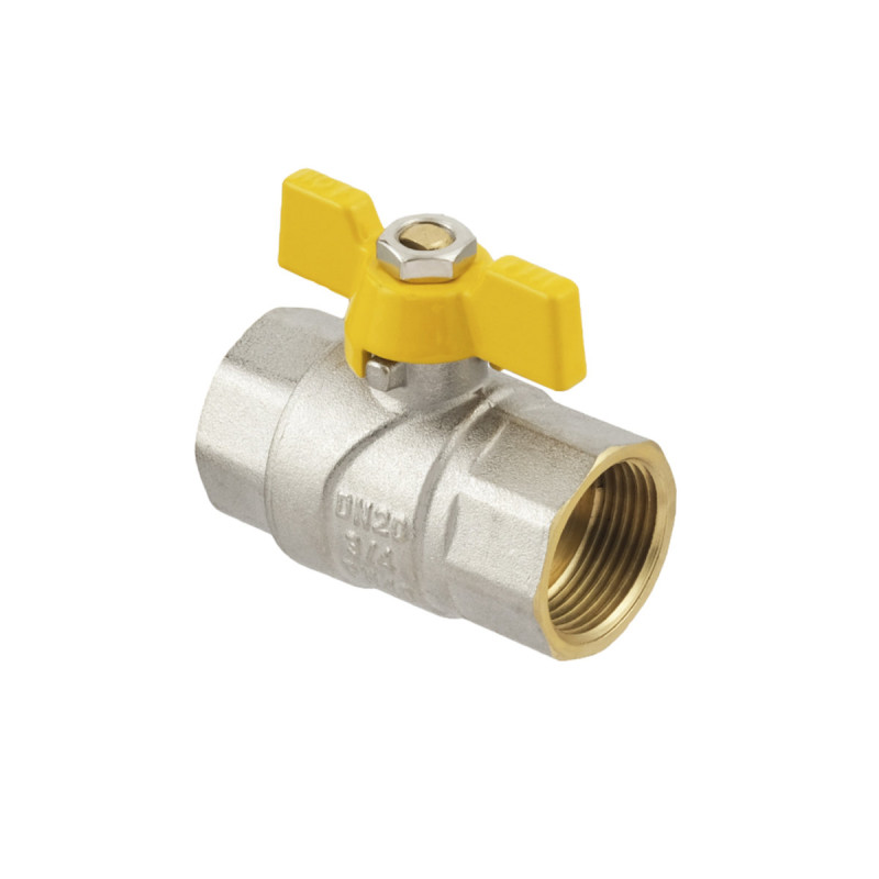 Raftec Кран шаровой YELLOW DN20 (3/4'') ВВ бабочка GRB2