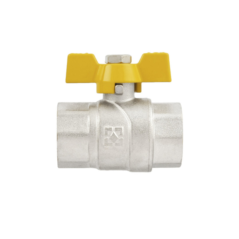 Raftec Кран шаровой YELLOW DN20 (3/4'') ВВ бабочка GRB2