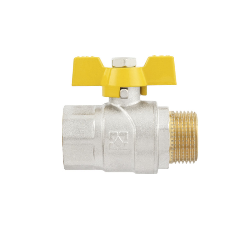 Raftec Кран шаровой YELLOW DN20 (3/4'') ЗВ бабочка GRB21