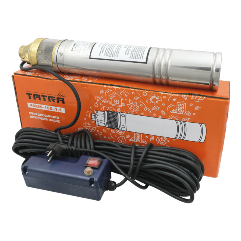 Tatra-line Скважинный вихревой насос 4SKM-1501.1 kw Q.max 45л/мин., H.max 98m