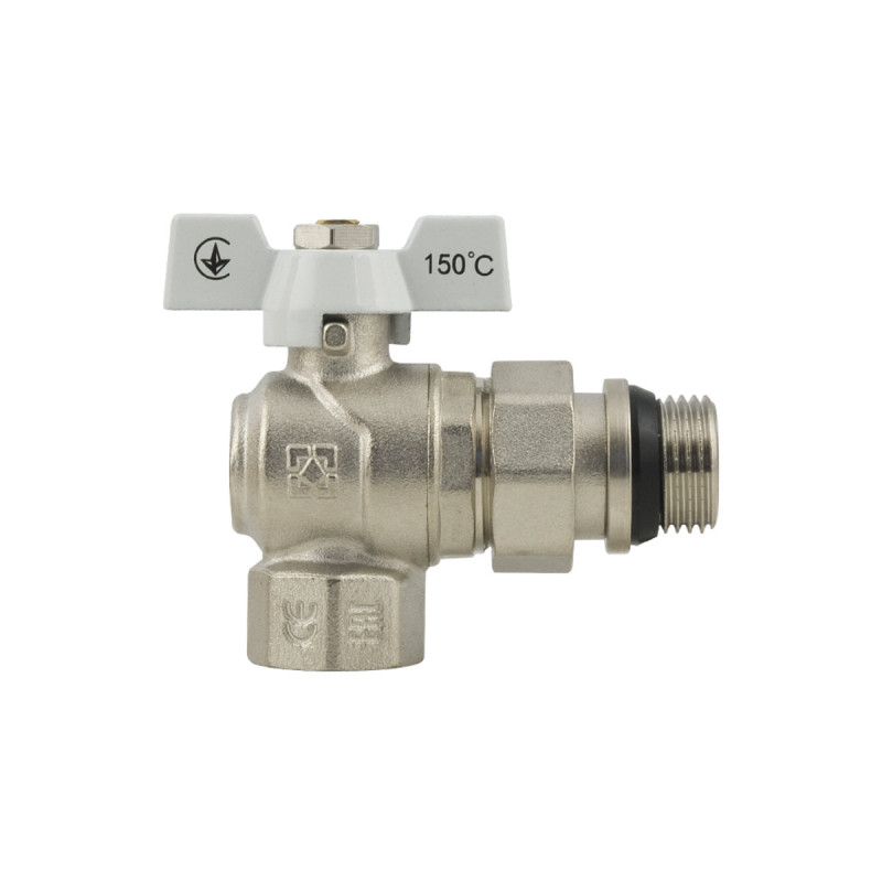 Raftec Кран угловой с американкой WHITE DN15 1/2" с антитечкой бабочка WRBS-1