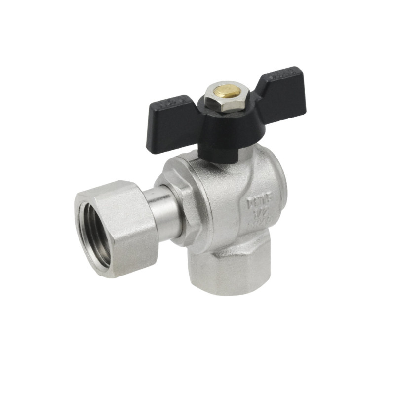 Raftec Кран кутовий з накидною гайкою PN40 ВВ 1/2" метелик DRBZ1