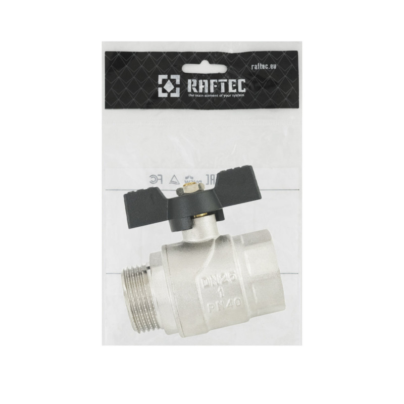 Raftec Кран шаровой BLACK PN40 ЗВ 1" бабочка DRB31