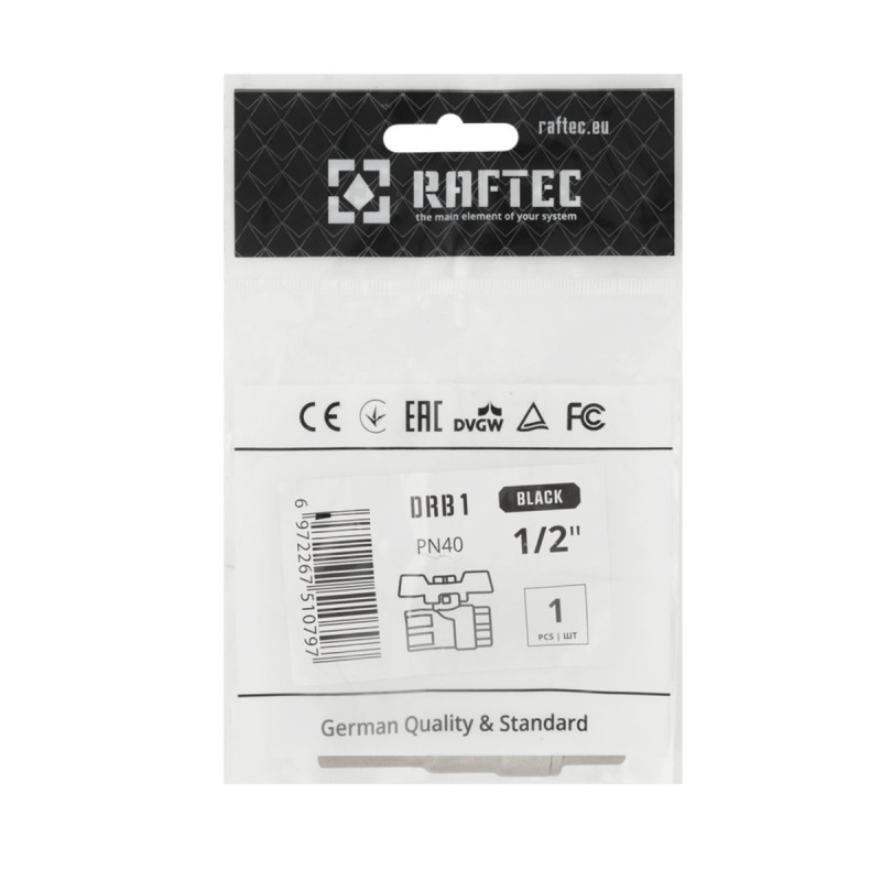 Raftec Кран шаровой Rafteс BLACK PN40 ВВ 1/2" бабочка