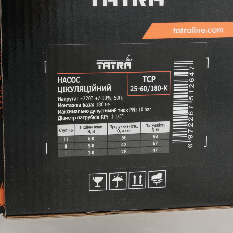 Tatra-line Циркуляционный насос TCP 25-60/180(с кабелем)