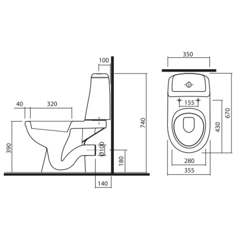 KOLO SOLO компакт підлоговий, горизонтальний випуск, нижній підвід води, сидіння з кришкою поліпропілен, Украина (S79218-00U)