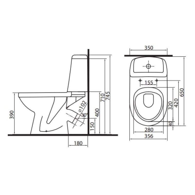 KOLO SOLO унітаз-компакт підлоговий, косий випуск, з поліпропіленовим сидінням, 3/6л, н/п, Украина (79232000)