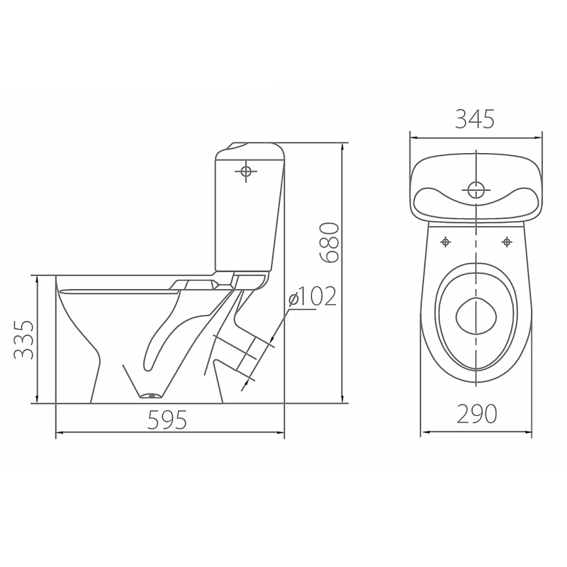 KOLO BAMBI компакт напольный, косой выпуск, бачок 6л, боковой подвод, сиденье полипропилен (укр.), Украина (109900UA)