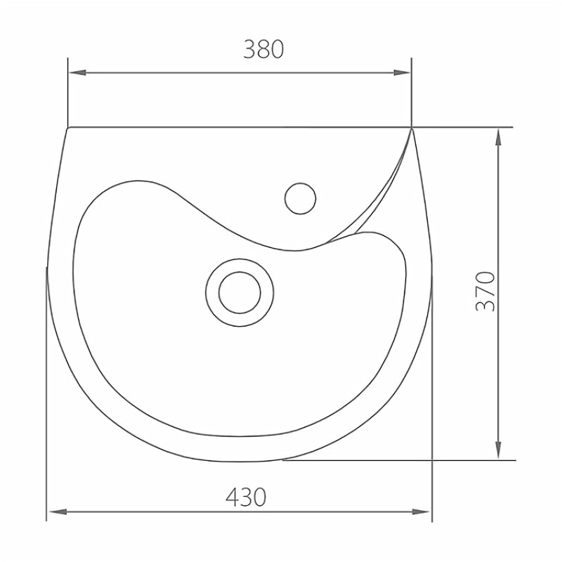 KOLO BAMBI умывальник 40 см, с переливом, с отверстием (укр.), Украина (102140UA)