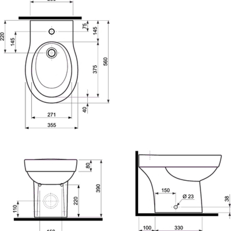 KOLO VARIUS биде напольное (пол.), Польша (K35000000)