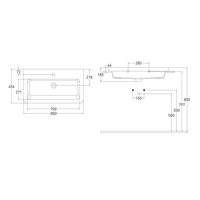 VOLLE SOLO комплект мебели 80см blanco: тумба подвесная, 2 ящика + умывальник накладной арт 13-16-018, (1910.308007)