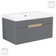 VOLLE SOLO комплект меблів 80см antracita: тумба підвісна, 1 ящик + умивальник накладний арт 13-16-018, (1910.328009)