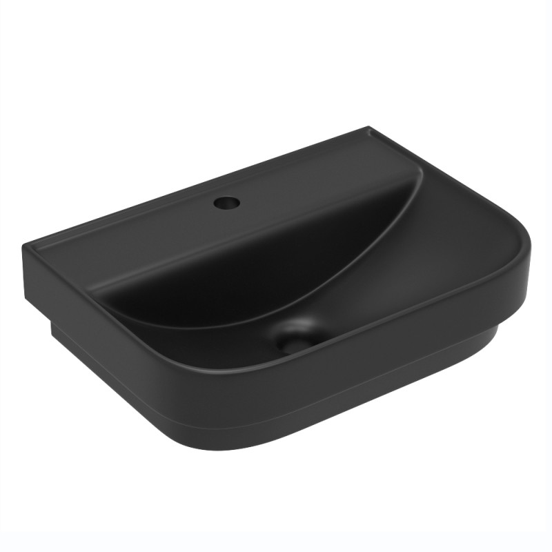VOLLE SOLO умивальник 55*40*17см колір чорний матовий, (13-55-113Black)