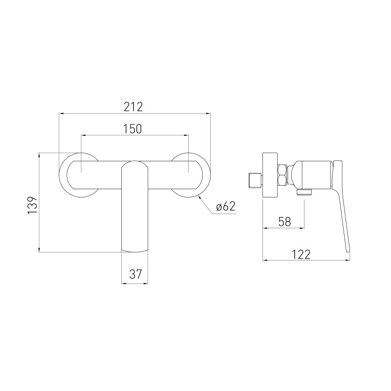 VOLLE SOLO змішувач для душа, 26мм, de la noche, (1510.101004)