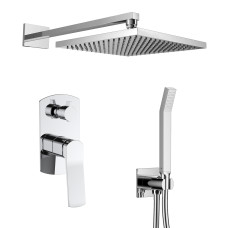 VOLLE система душевая, скрытого монтажа, смеситель SOLO, верхний душ 255х255мм (ZMK101901220+1510.031401+ZMK101901221), хром, (SET20220117)