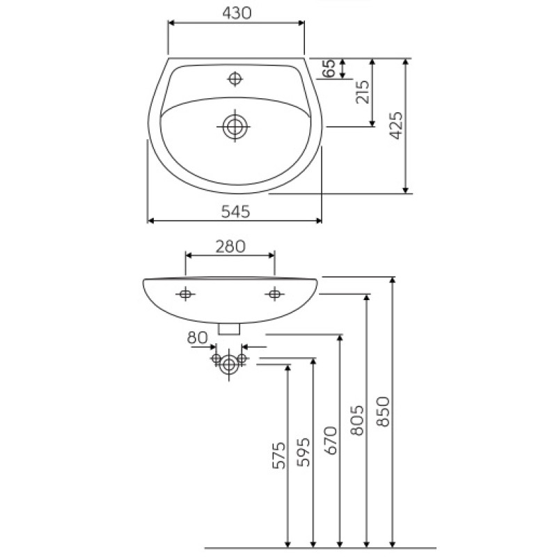 KOLO IDOL умывальник 55см, Украина (M1115500U)