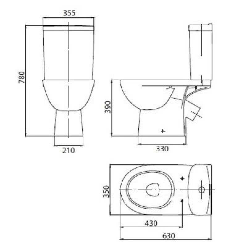 KOLO FREJA Premium унiтаз, косий випуск, зливний бачок 3/6 л, нижній підвід, сидіння з кришкою Duroplast Soft-close, Украина (L79046000)