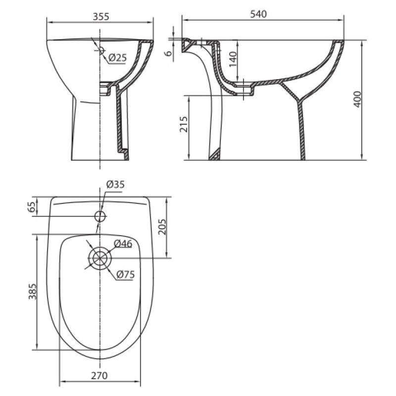 KOLO FREJA биде напольное, Украина (L75000000)