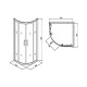 KOLO GEO 6 кабіна напівкругла 80*80 см, (1/2 та 2/2) двері розсувні, скло PRISMATIC, Польща (GKPG80205003)