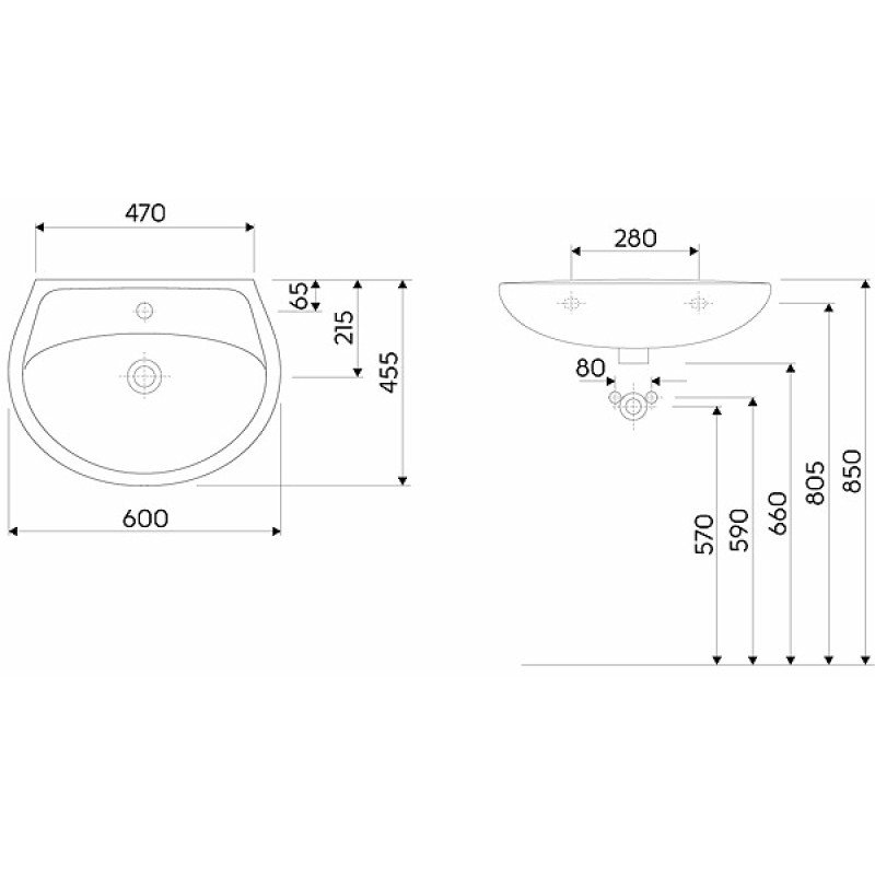 KOLO IDOL умывальник 60см, Украина (M1116000U)