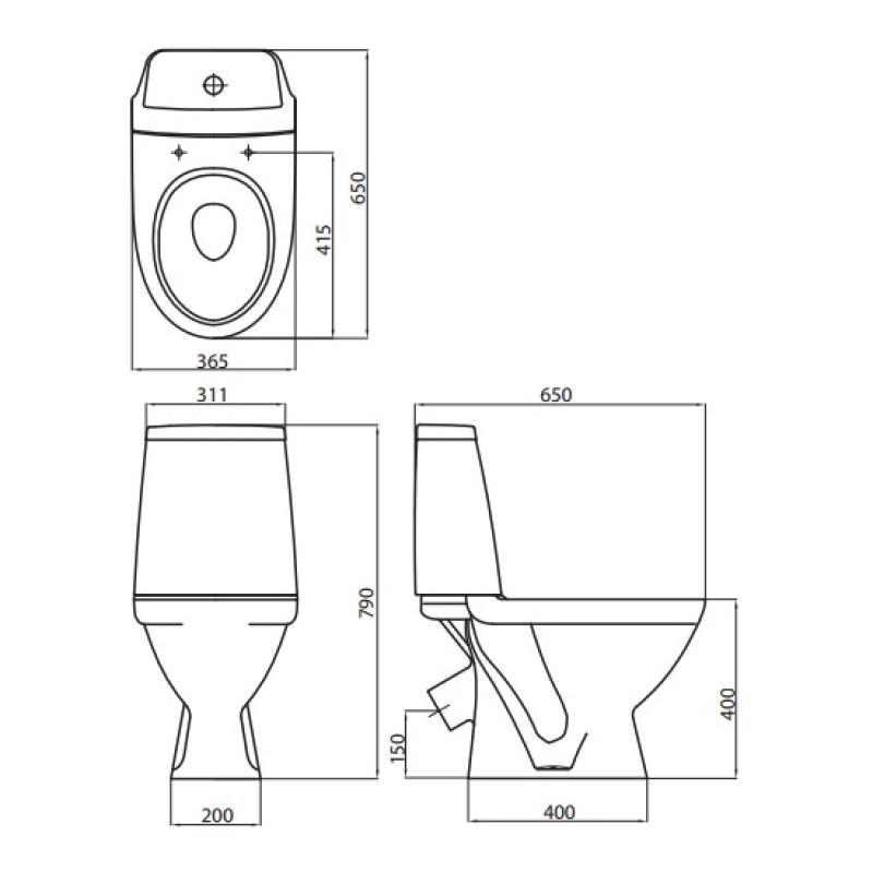KOLO MODO Компакт підлоговий, косий випуск, Украина (L39003000)