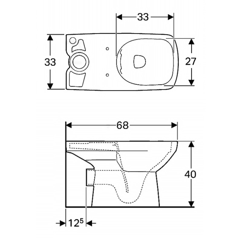 KOLO NOVA PRO унитаз напольный, прямоугольный, без бачка, с горизонтальным выпуском, Польша (M33223000)